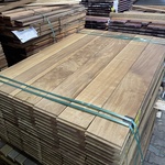 Ca. 120x Guyana Teak kopse veer en groef (buitenparket), 21x145mm, len